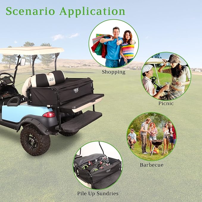 10L0L Cargo Bag for 4 Passenger Golf Carts, Storage Grocery Shopping Bag for Yamaha, EZGO TXT/RXV, Club Car DS/Precedent Golf Cart