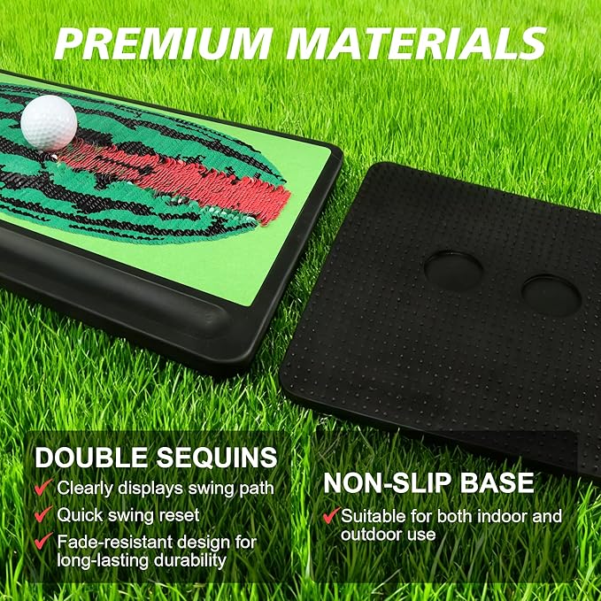 Golf Hitting Mat, Golf Training Mat for Swing Path Feedback Detection Batting, Extra Replaceable Golf Practice Mat for Home Indoor Outdoor, Fun Golf Gifts for Adults Kids