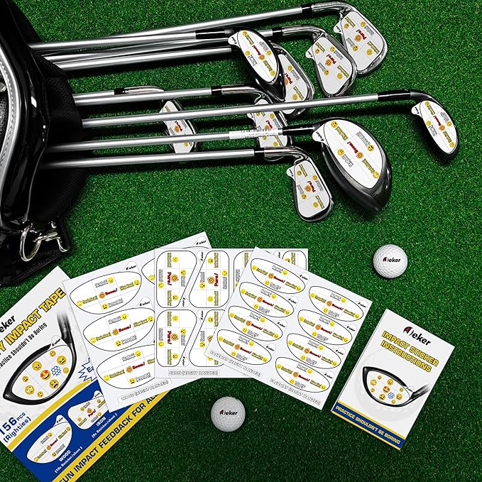 Golf Impact Tape - High-Resolution Strike Stickers for Iron, Wood & Fairway Clubs, Non-Residue, Swing Training Aid Impact Labels