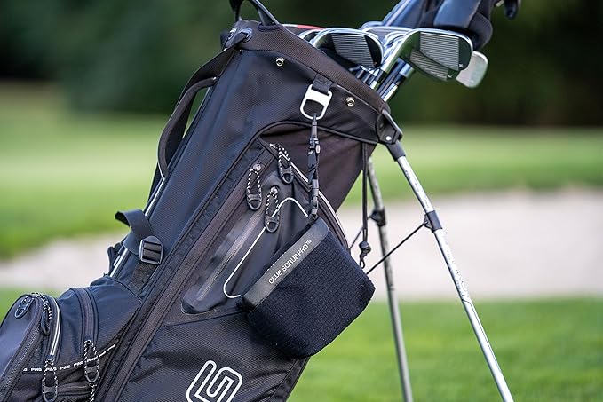 Club Scrub Golf Club and Golf Ball Cleaning Bag, Waterproof Clean Face Technology Liner, Detachable Clip, Machine Washable, Cleans Club Grooves, Dry Exterior (Neoprene or Microfiber Option Available)
