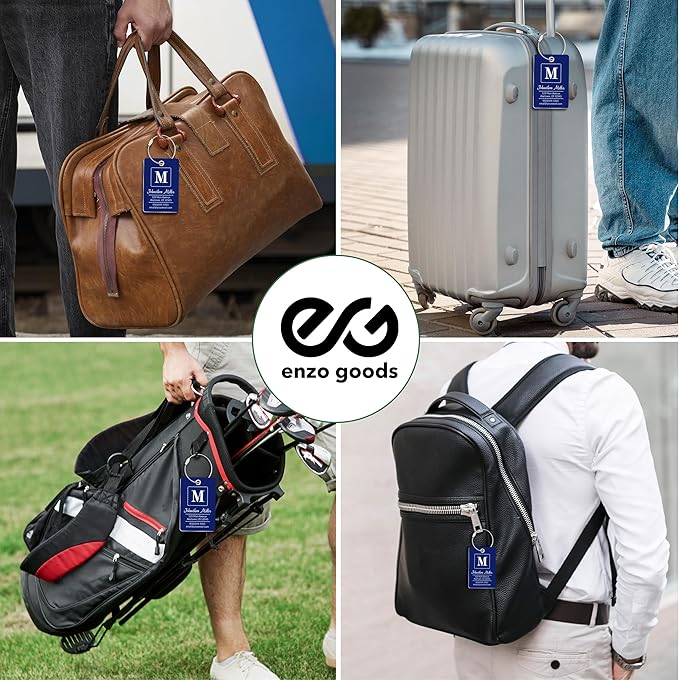 Personalized Luggage Tag | 6 Pack | Custom Luggage Tags for Suitcases | Kids Backpack Tag | 10 Color Options & Choose Font, Font Color