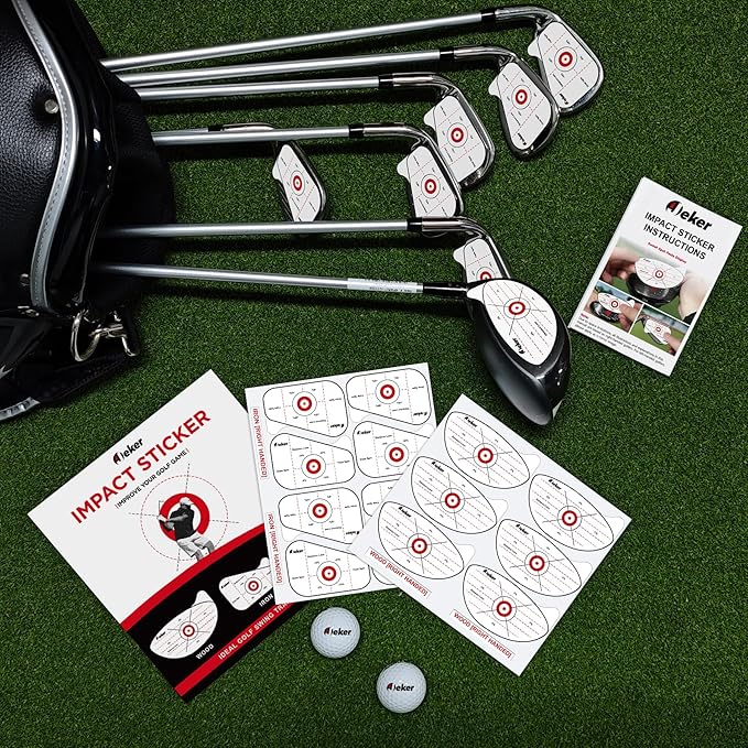 Golf Impact Tape - High-Resolution Strike Stickers for Iron, Wood & Fairway Clubs, Non-Residue, Swing Training Aid Impact Labels