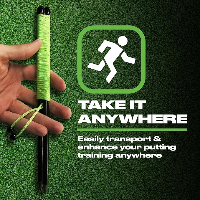 Triple Bead Golf Alignment String Line, Putting Aid for Indoor & Outdoor, Golf Putting Trainer, Putting String Line for Golf, Golf Putting Training Aid for Precision, Putting Alignment String