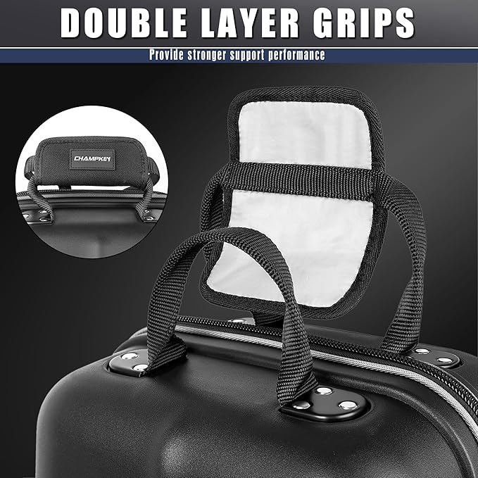 CHAMPKEY Professional Golf Travel Bags for Airlines with Password Lock - Hard Case Golf Travel Bag with Support Pole and Oversized Wheels