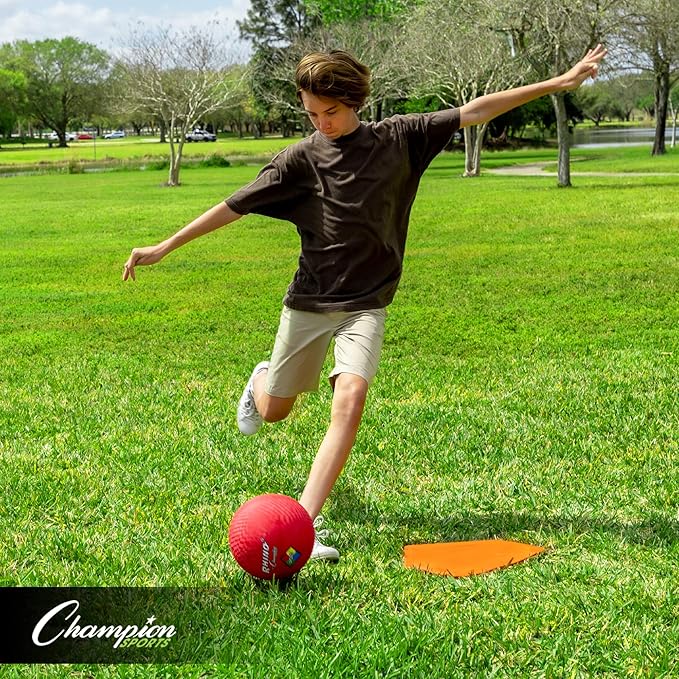 Champion Sports Baseball/Softball Throw Down Base Sets – Durable Indoor/Outdoor Training Bases – Sets of 4 or 5 in Orange or White