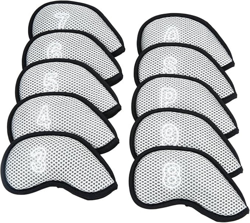 10Pcs/Pack New Meshy Golf Iron Covers Set Golf Club Head Cover Fit Most Irons