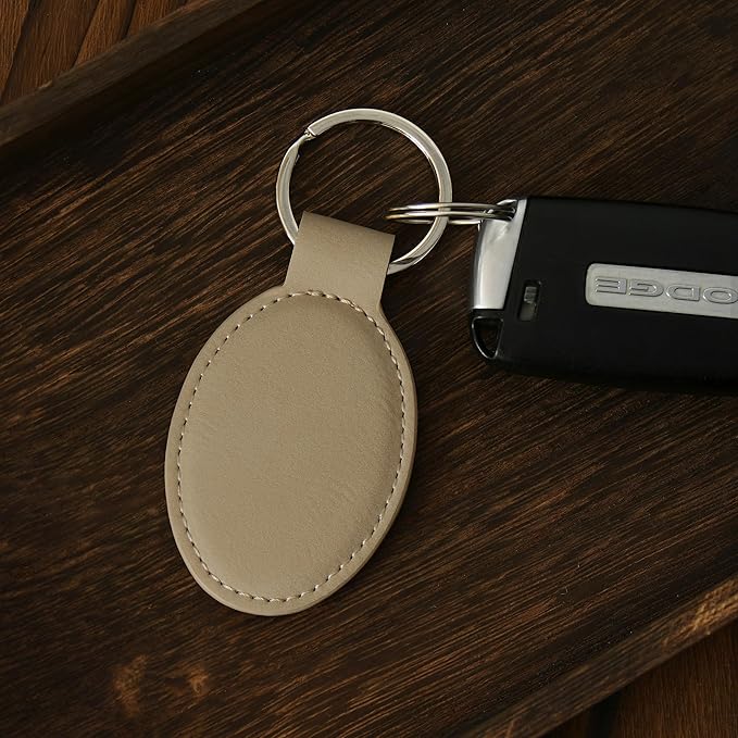 LaserGram Oval Keychain, Sunflowers, Personalized Engraving Included