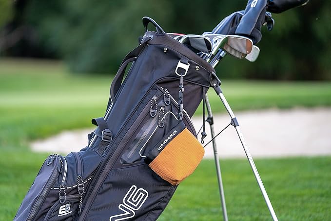 Club Scrub Golf Club and Golf Ball Cleaning Bag, Waterproof Clean Face Technology Liner, Detachable Clip, Machine Washable, Cleans Club Grooves, Dry Exterior (Neoprene or Microfiber Option Available)