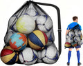 39x30 Inch Extra Large Soccer Ball Bag, Adjustable Shoulder Strap, Drawstring Mesh Ball Bag for Coaches, Swimming Gear, Sports Equipment, Beach Toys