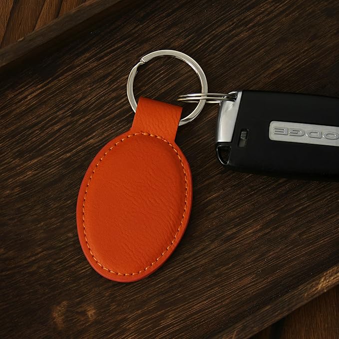 LaserGram Oval Keychain, Disc Golf, Personalized Engraving Included