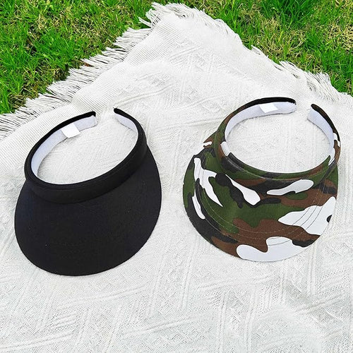 2 Pack Visor Women Men Sun Hat Clip On Visors Adjustable Sport Wide Brim Cap