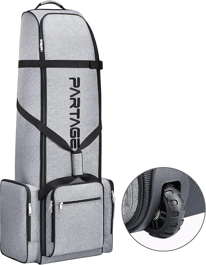 Partage Golf Travel Bag with Wheels,Golf Travel Case for Airlines -Black