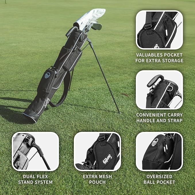 The Original Lightweight Sunday Golf Bag with Stand – Easy to Carry, Durable Pitch & Putt Bag for Driving Range, Par 3 & Executive Courses