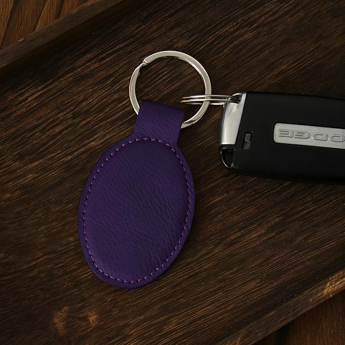 LaserGram Oval Keychain, Disc Golf, Personalized Engraving Included