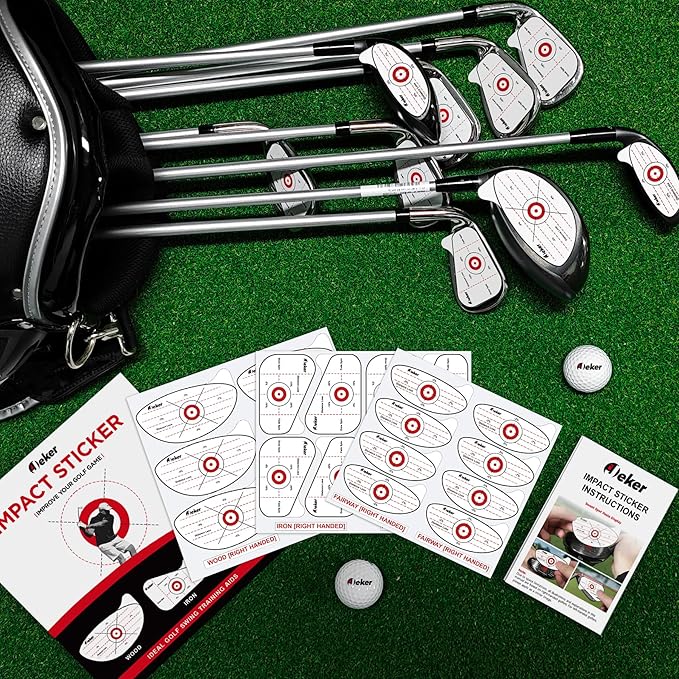 Golf Impact Tape - High-Resolution Strike Stickers for Iron, Wood & Fairway Clubs, Non-Residue, Swing Training Aid Impact Labels