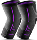 APOYO Elbow Brace for Tendonitis and Tennis Elbow, Elbow Compression Sleeve, Elbow Brace for Women and Men w/ Adjustable Strap for Tennis Elbow Relief, Weightlifting, Arthritis, Workouts, Reduce Joint Pain During Fitness Activity (Purple (Pair), Medium)