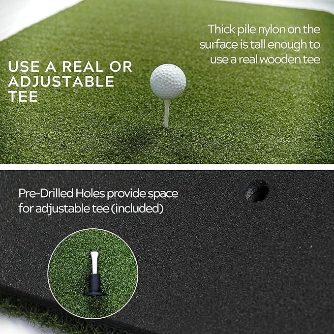 The Original Country Club Elite® by Real Feel Golf Mats® 10”X30” Hitting Strip | Heavy Duty Commercial Practice Mat | Accepts A Real Tee | Swing Down and Through | Indoor/Outdoor