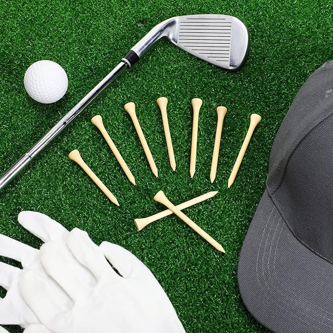 Mudder 2000 Pcs Bamboo Golf Tees Bulk Professional Golf Tees Reduce Friction Side Spin for Club Men Women Kids Accessories