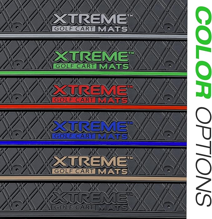 Xtreme Mats Compatible with EZGO RXV Golf Cart Mat, Full Coverage Golf Cart Floor Liner Mat - Only Fits EZGO RXV (2008-2022) & 2Five (2009+) (Beige Trim)