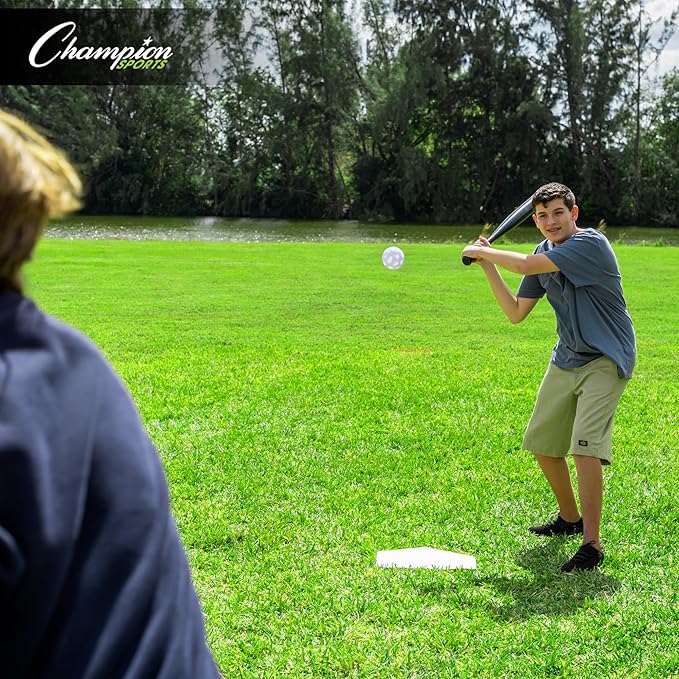 Champion Sports Baseball/Softball Throw Down Base Sets – Durable Indoor/Outdoor Training Bases – Sets of 4 or 5 in Orange or White