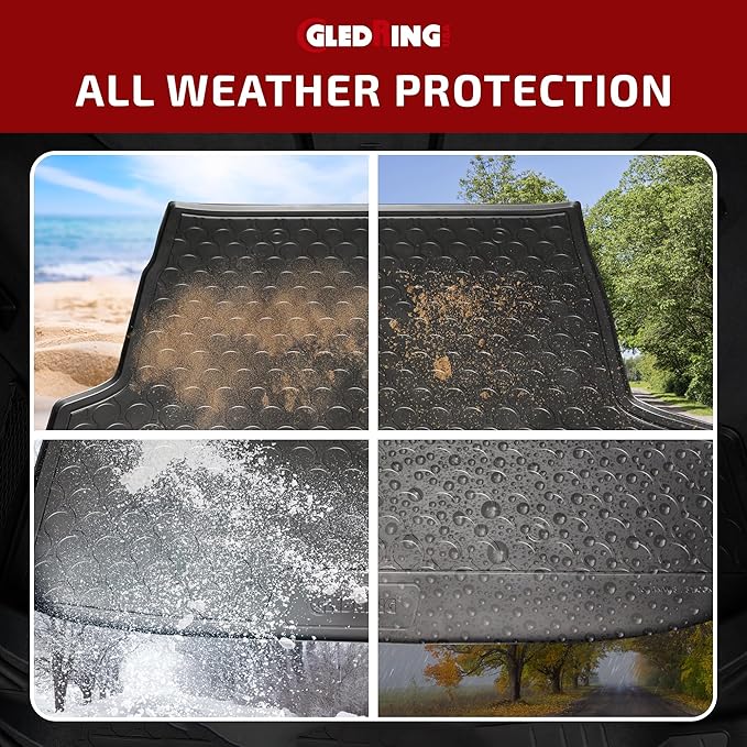 Gledring USA Custom Fit All-Weather Rubber Cargo Liner Intended for Volkswagen Jetta 2011-2018, No Trimming Required, Tailored Custom Fit, Protects from Rain, Mud, & Snow