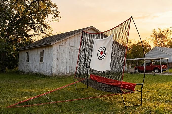 Professional Golf Practice Net - 10x8FT Large Backyard Hitting Net & Automatic Ball Return Design for Outdoor Driving Range Adults Training