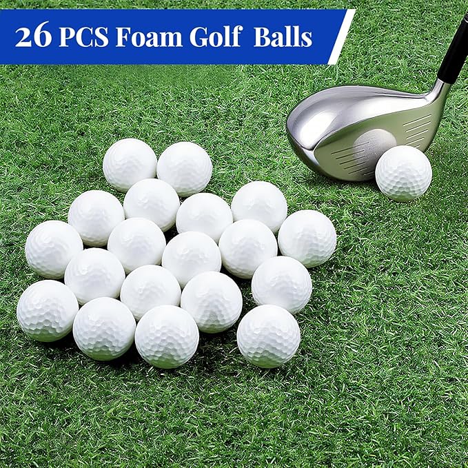 40 Pack Foam Golf Practice Balls - Realistic Feel and Limited Flight Training Balls for Indoor or Outdoor