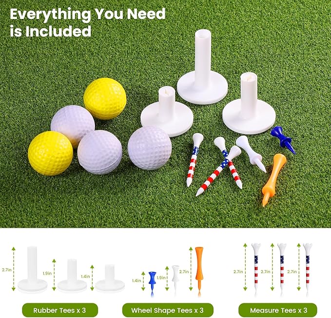 Golf Mat, 5x4ft/6x4ft Large Golf Hitting Mats for Practice Outdoor Indoor, 26mm Thick, High-Elasticity Artificial Turf Mat for Garage Simulator Chipping Driving Swinging Training, Gifts for Him Men