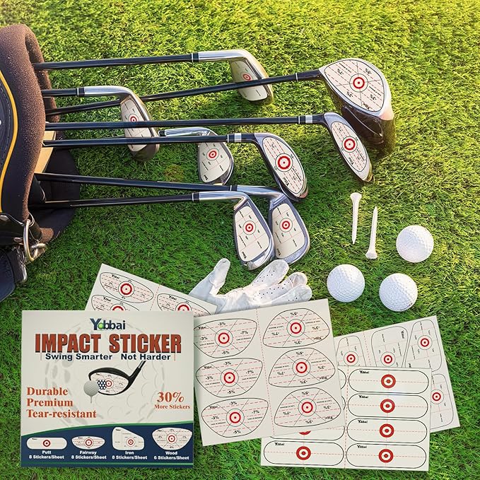 Golf Impact Tape - High-Resolution Strike Stickers for Irons, Woods, Fairway & Putter | Sweet Spot Trainer | Impact Labels for Swing Training| Non-Residue | Left & Right Hand Compatible | Up to 400Pcs