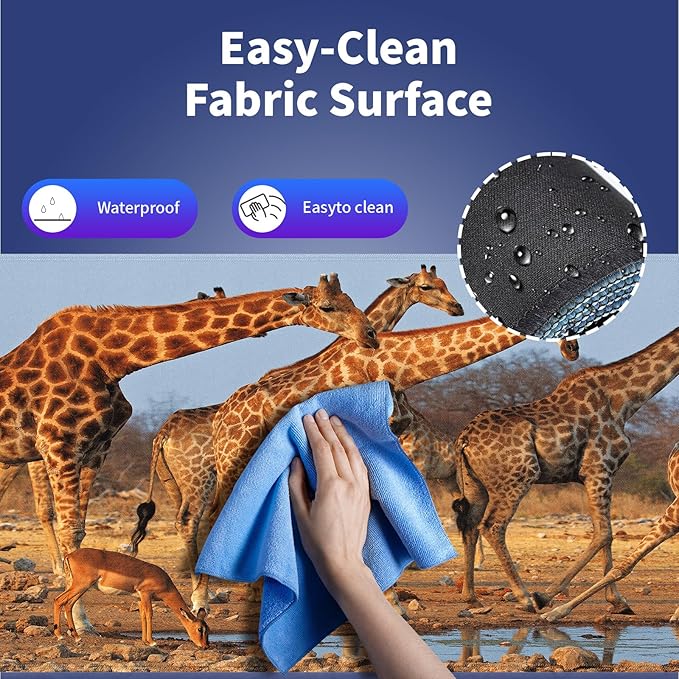Wknoon. Extra Large Gaming & Office Mouse Pad (31.5" x 11.8") – A Group of South African Giraffes at a Waterhole, Premium XXL Desk Mat with Durable Stitched Edges & Smooth Surface & Anti-Slip Base