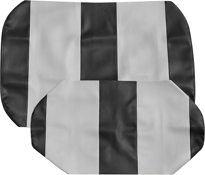 Seat Cover Replacement for Yamaha Drive or G-29 Golf Cart - Front Bench Seat - Premium Marine Vinyl - 5 Panel Stitching - Staple On Installation - Two-Tone Golf Cart Seat Covers (Black & Silver)