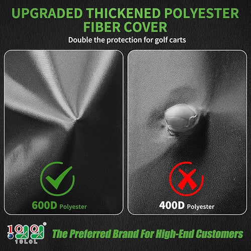 10L0L Heavy Duty 650D Golf Cart Cover for 2/4/6 Passengers EZGO, Club Car and Yamaha, All Weather Outdoor Protection Weatherproof