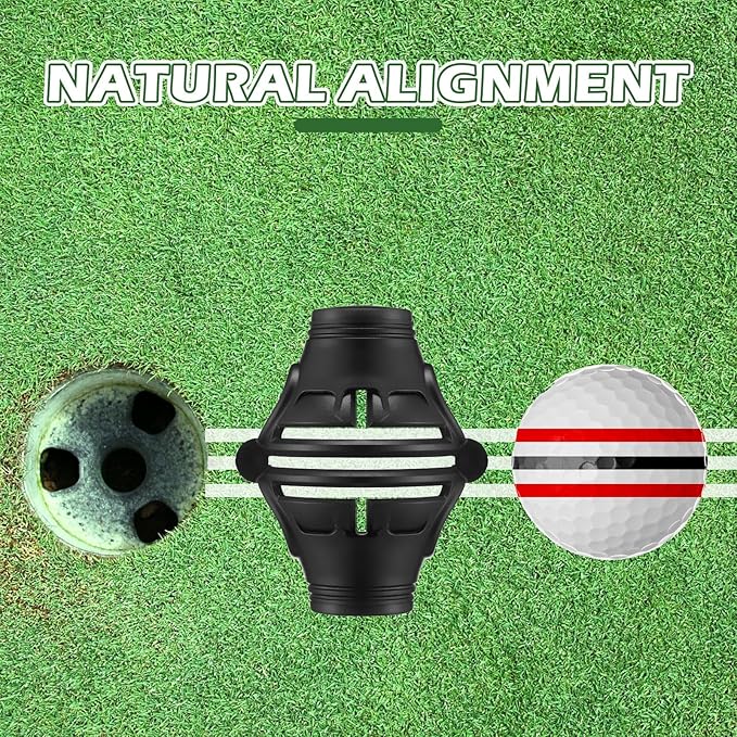 6 Pack Golf Ball Marker Line Tool 360 Degree Triple Line Ball Marker Stencil Tool Golf Accessories for Men with 2 Marking Stencils and 4 Vibrant Colors Pen