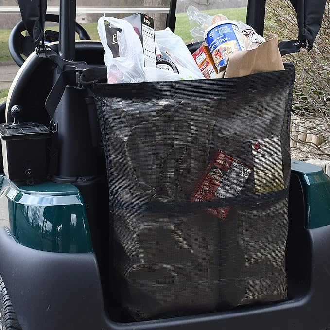 Universal Golf Cart Cargo Bag for 2 Passenger Golf Carts, Storage Grocery Shopping Bag for EZGO TXT/RXV, Club Car DS/Precedent, Yamaha Golf Cart