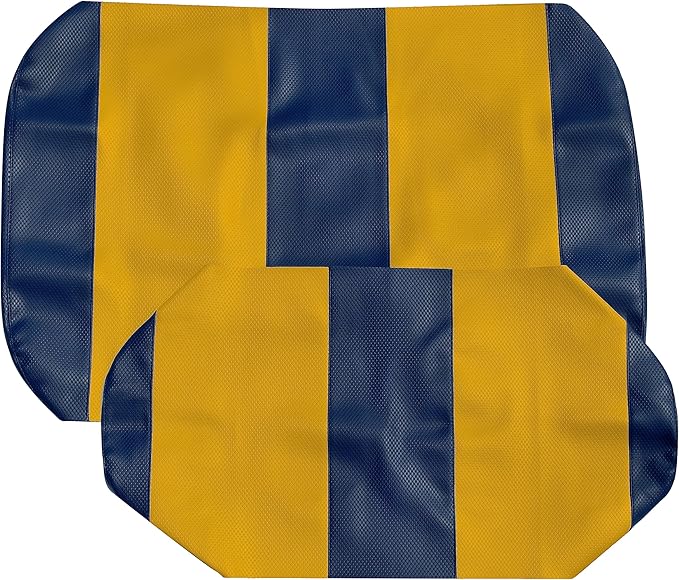 Seat Cover Replacement for Yamaha Drive or G-29 Golf Cart - Front Bench Seat - Premium Marine Vinyl - 5 Panel Stitching - Staple On Installation - Two-Tone Golf Cart Seat Covers (Blue & Gold)