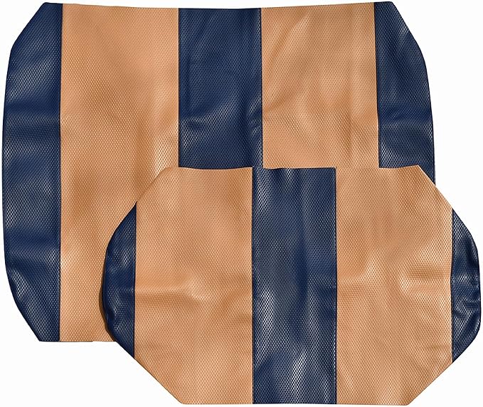 Seat Cover Replacement for Yamaha Drive or G-29 Golf Cart - Front Bench Seat - Premium Marine Vinyl - 5 Panel Stitching - Staple On Installation - Two-Tone Golf Cart Seat Covers (Blue & Tan)