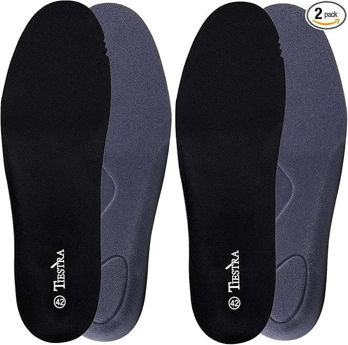 2 Pair-Insoles for Mens Memory Foam Shoe Inserts,Replacement Insoles for Work Boot Running Shoes-Shock Absorption and Cushion for Feet Relief,Comfort Inner Soles for Everyday Use Black 42EU/US9
