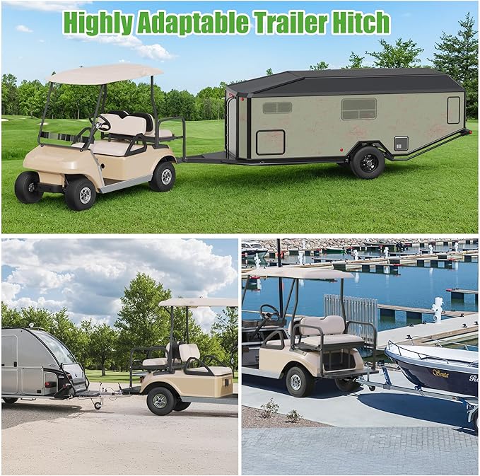10L0L Heavy Duty Golf Cart Trailer Hitch Kit with 2" Receiver - Under Rear Seat/Footrest Mount, Universal Fit for Yamaha, EZGO, Club Car - Easy Installation