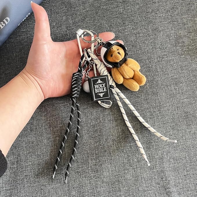 Unique Keychain Designer Rope Bag Charms for Handbag - Cute Teddy Bear Purse Charm - Leather Dachshund Accessory
