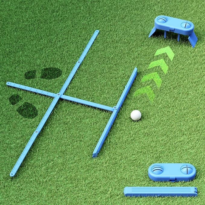 Geyo Golf Alignment Sticks for Beginners, Entry-Level Foldable Golf Training Aids for Stance Correction, Aiming, Putting, Swing Practice, Suitable for Indoor & Outdoor, Use by Men and Women