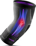 APOYO Elbow Brace for Tendonitis and Tennis Elbow, Elbow Compression Sleeve, Elbow Brace for Women and Men w/ Adjustable Strap for Tennis Elbow Relief, Weightlifting, Arthritis, Workouts, Reduce Joint Pain During Fitness Activity (Purple, Large)
