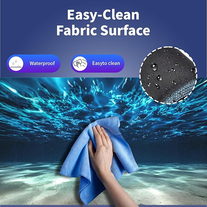 Wknoon. Extra Large Gaming Mouse Pad (31.5" x 11.8") with Durable Stitched Edges – Blue Underwater Wonderland The Serene Beauty of Ocean Depths, Anti-Slip Base & Smooth Surface Extended XXL Desk Mat