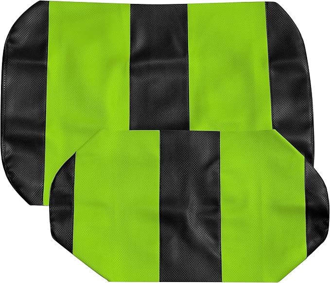 Seat Cover Replacement for Yamaha Drive or G-29 Golf Cart - Front Bench Seat - Premium Marine Vinyl - 5 Panel Stitching - Staple On Installation - Two-Tone Golf Cart Seat Covers (Black & Lime Green)