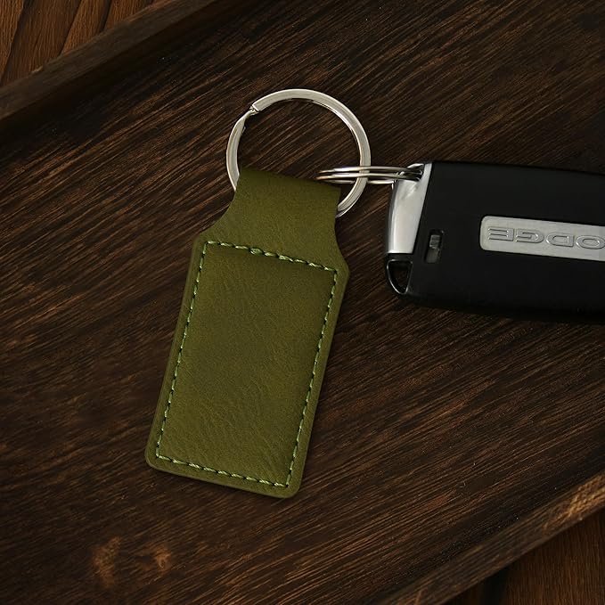 LaserGram Rectangle Keychain, Coat of Arms Germany, Personalized Engraving Included (Camo Green)