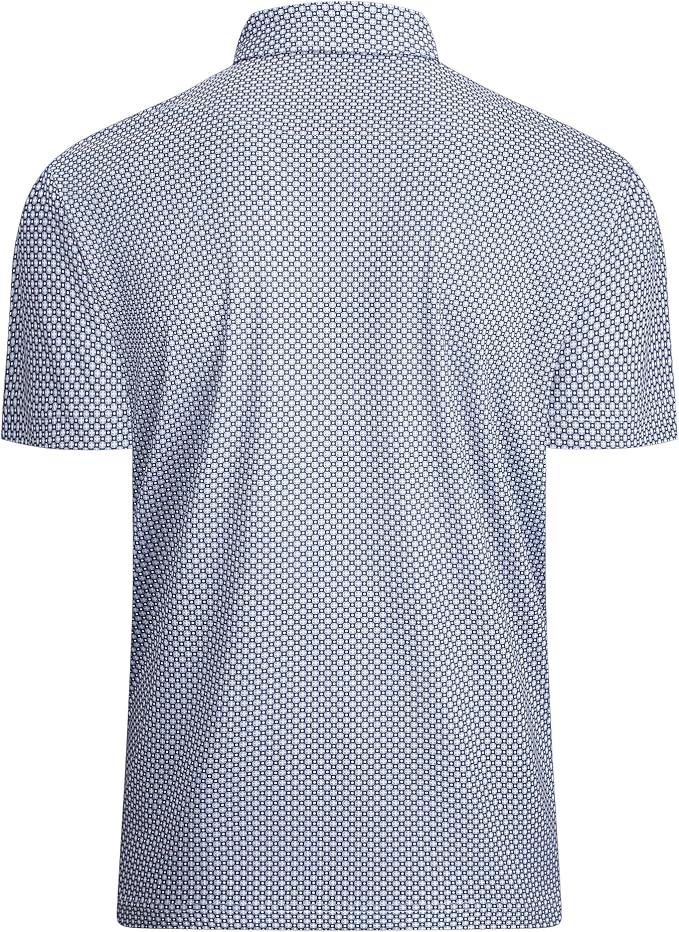 Alex Vando Mens Golf Shirt Moisture Wicking Classic Print Golf Shirts for Men