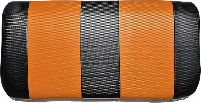 Seat Cover Replacement for Yamaha Drive or G-29 Golf Cart - Front Bench Seat - Premium Marine Vinyl - 5 Panel Stitching - Staple On Installation - Two-Tone Golf Cart Seat Covers (Black & Orange)