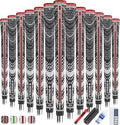 Gowolf Premium Cross Corded Natrual Rubber Golf Grips 13 Pack, Back Rib Improved Control Multi-compound Hybrid Golf Club Grips with 15pc Tapes or Full Kits