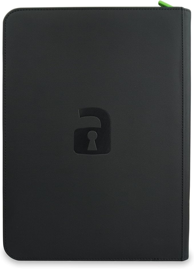 Vault X 9 Pocket Trading Card Zip Binder, 360 Cards, Premium Exo-Tec Album Material, 20 Side-Loading Pages, Folder for Collectible Games, Sports, TCG (Black)