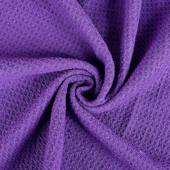 Mile High Life Tri-fold Golf Towel | 16" X 24" | Premium Microfiber Fabric | Waffle Pattern | with Heavy Duty Carabiner Clip | for Men and Women (2 Pack Purple)