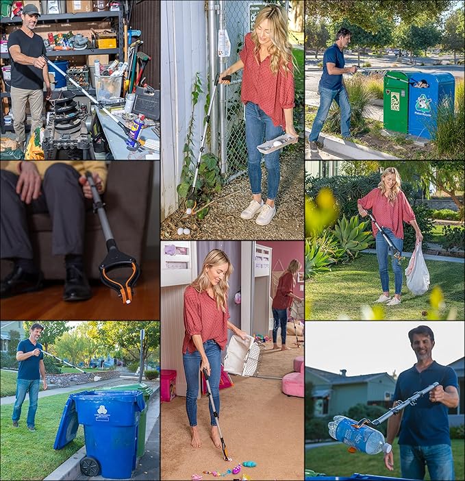 EZPIK Classic 32" Flexible Folding Grabber Tool for Elderly + Magnets, Reacher for Disabled & Seniors Heavy Duty Rotating Grippers for Reaching Underneath, Trash Grabbers & Pickers for Mobility